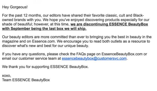 Essence Beauty Box – Closing Their Doors