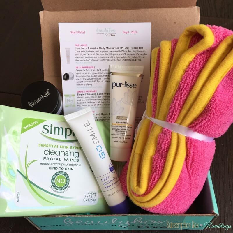 Beauty Box 5 September 2016 Subscription Box Review