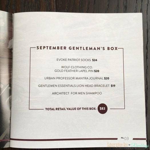 Gentleman's Box September 2016 Subscription Box Review