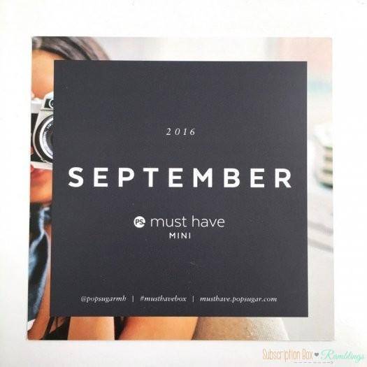 POPSUGAR September 2016 Mini Must Have Box Review