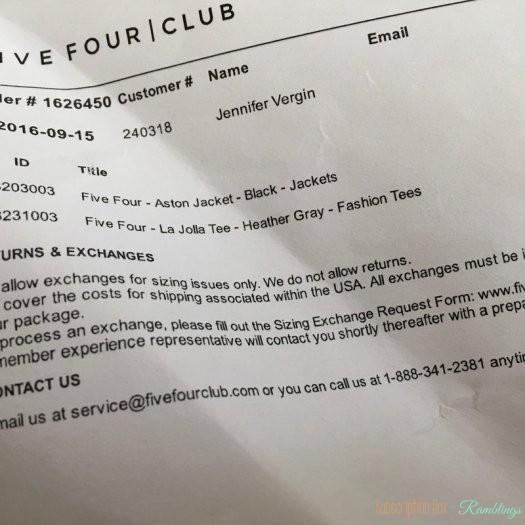 Five Four Club September 2016 Subscription Box Review + Coupon Code