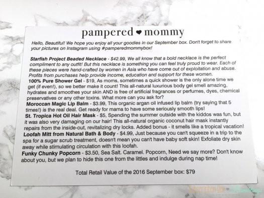 Pampered Mommy Box September 2016 Subscription Box Review