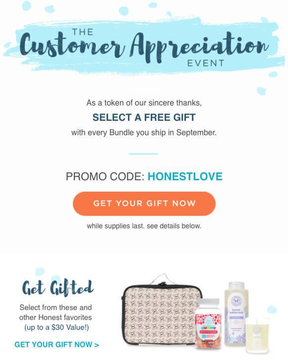 Honest Co. Customer Appreciation Event – Free Gift in Your Next Box!