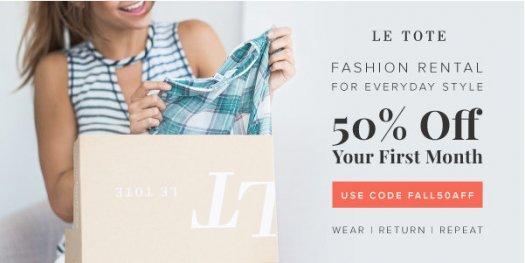 Le Tote – Save 50% Off First Month