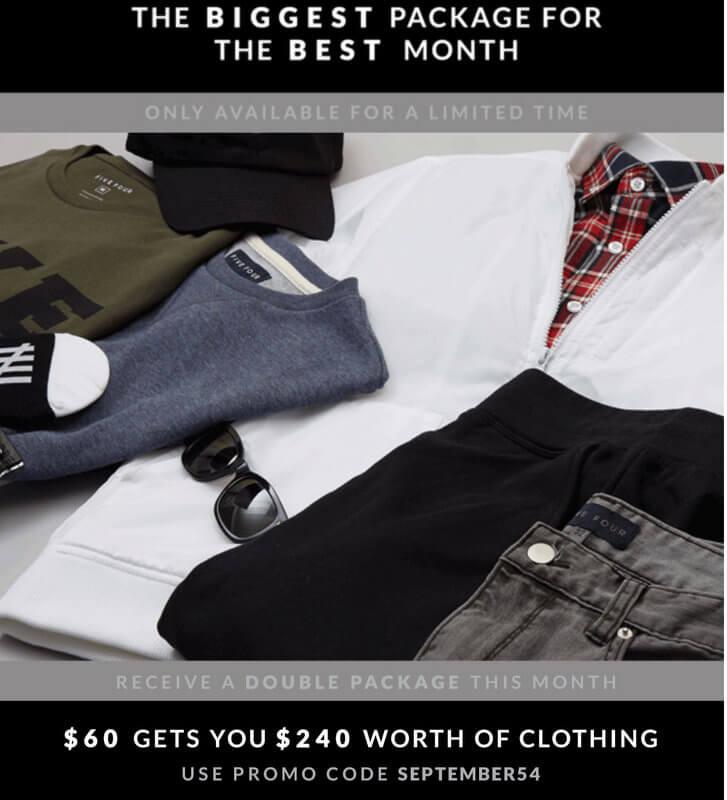 Five Four Club – $240 (aka Double) Worth of Clothing in Your First Box!