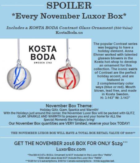 Luxor Box November Spoiler + Free Gift With Annual Subscription