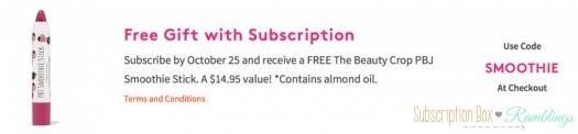 Birchbox - FREE The Beauty Crop PBJ Smoothie Stick with New Subscriptions
