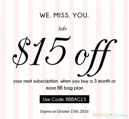 Beauteque BB Bag Coupon Code + October Spoilers!