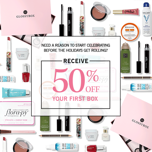 GLOSSYBOX – 50% Off First Month with 6 or 12-Month Subscription!