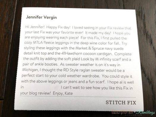 Stitch Fix October 2016 Subscription Box Review