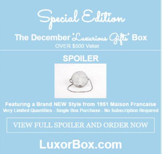 Luxor Box December “Luxurious Gifts” Special Edition Box Pre-Order + Spoiler