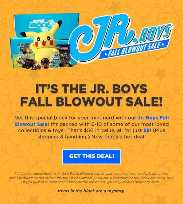 Read more about the article Nerd Block Jr. Fall Blow Out Sale!