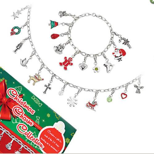 Ladies' Advent Calendar Bracelet and Necklace in Silver-Tone Metal