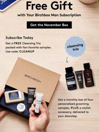 Read more about the article Birchbox Man – Free Cleansing Trio With New Subscriptions