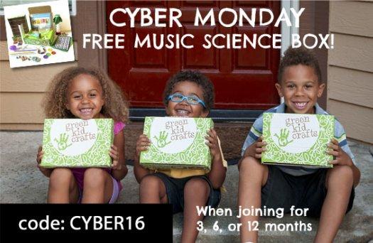 Green Kid Crafts Cyber Monday Sale - Free Box with 3, 6 or 12-Month Subscription