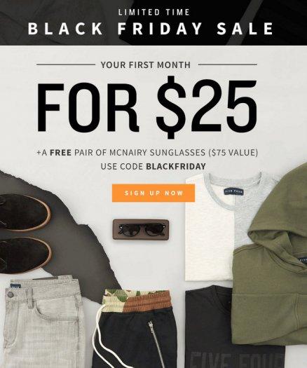 Five Four Club Black Friday Sale - First Month $25 + Free Sunglasses