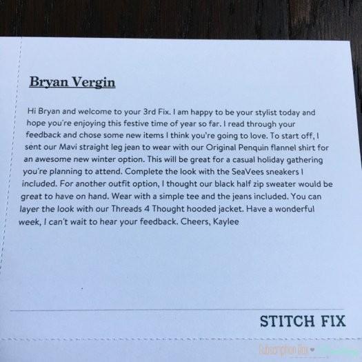 Stitch Fix Men November 2016 Subscription Box Review