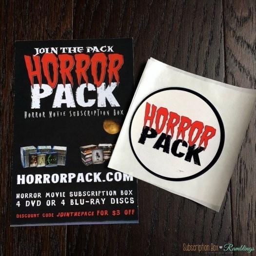 Horror Pack October 2016 Subscription Box Review