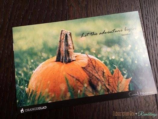 Orange Glad October 2016 Subscription Box Review + Coupon Code