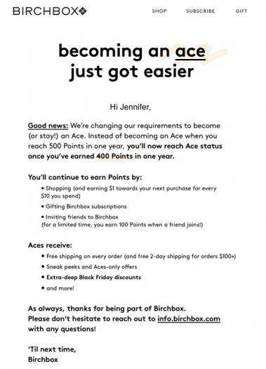 Birchbox ACE Program Updates!