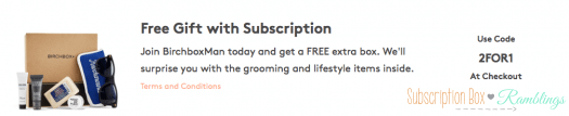 Birchbox Man - Free Bonus Box with New Subscription Purchases