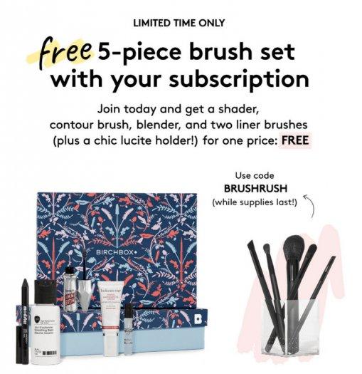 Birchbox - Free 5-Piece Brush Set With New Subscriptions