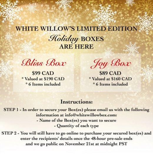 Read more about the article White Willow Box Holiday Box PreSale Information!