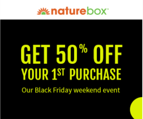 Read more about the article NatureBox Black Friday Sale – 50% off First Month!