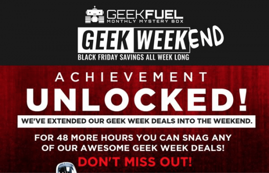 Read more about the article Geek Fuel “Geek Weekend” Sale – Your Choice of Gift With Purchase