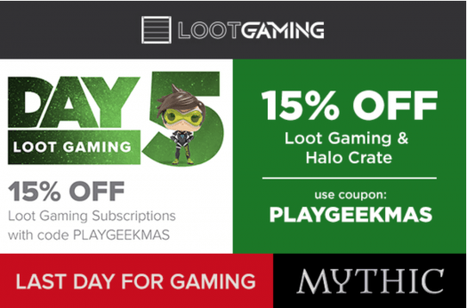Loot Crate - 21 Days of Geekmas - 15% off Halo + Loot Gaming!