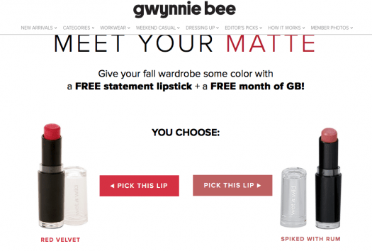 Gwynnie Bee - First Month Free + Free Lipstick + Cyber Monday Savings