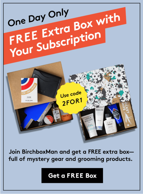 Read more about the article Birchbox Man – Free Bonus Box with New Subscription Purchases