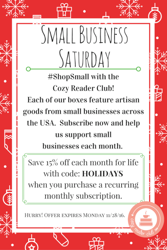 Read more about the article Cozy Reader Club 15% Off Small Business Saturday Sale