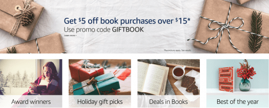 Amazon - $5 off $15+ Book Purchase Coupon Code