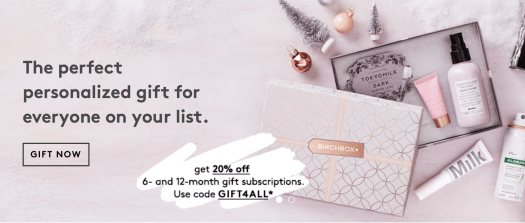 Birchbox 20% Off 6 & 12-Month Gift Subscriptions