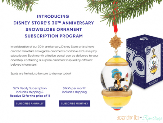 Read more about the article Disney Store’s 30th Anniversary Snowglobe Ornament Subscription + Coupon Code