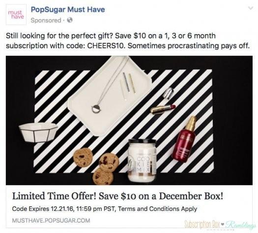POPSUGAR Must Have Box - Save $10 Off a 1-Month or $20 off a 3-Month or 6-Month Subscription