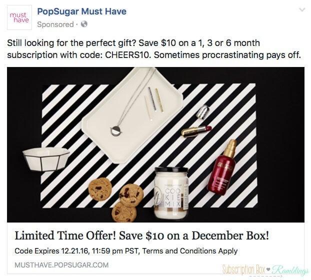 POPSUGAR Must Have Box – Save $10 Off a 1-Month or $20 off a 3-Month or 6-Month Subscription