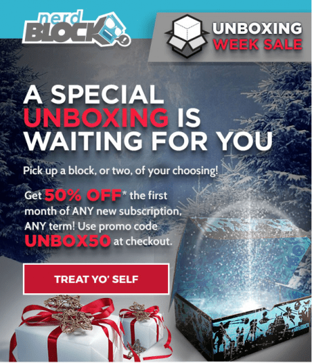 Nerd Block 50% Off Unboxing Week Sale