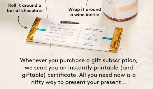 Birchbox Printable Gift Subscriptions!