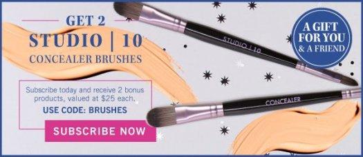 GLOSSYBOX - Two Free Studio 10 Concealer Brushes w/ New Subscription