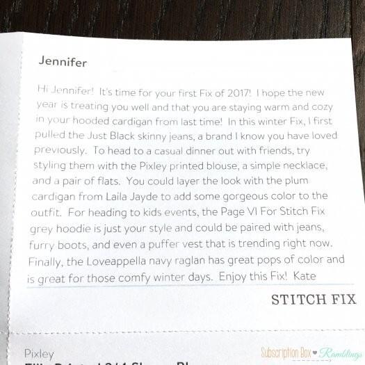 Stitch Fix Subscription Box Review - January 2017
