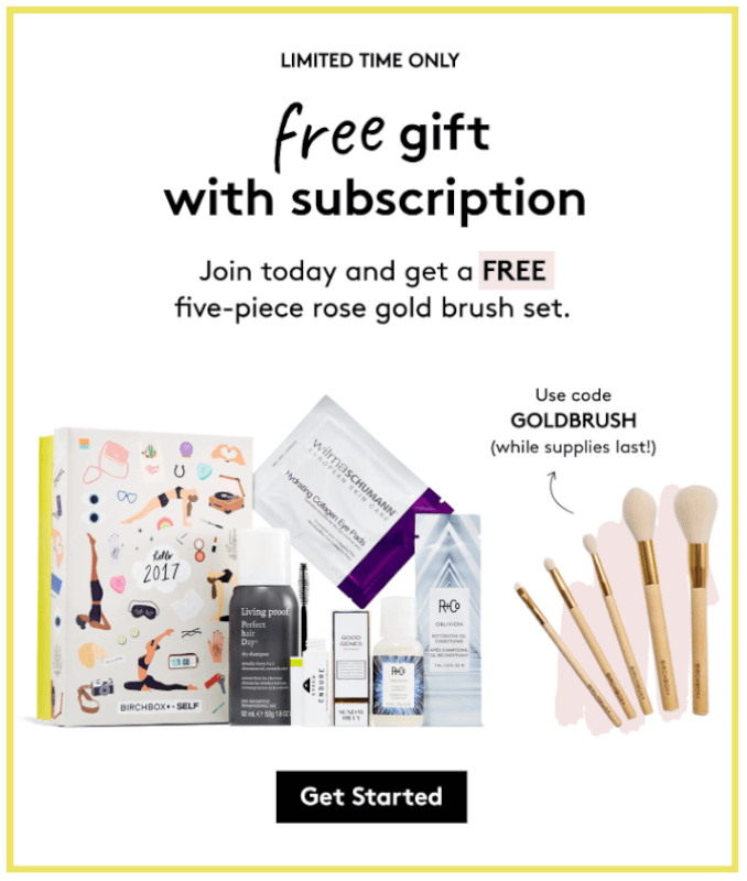 Read more about the article Birchbox Free Rose Gold Brush Set with New Subscriptions