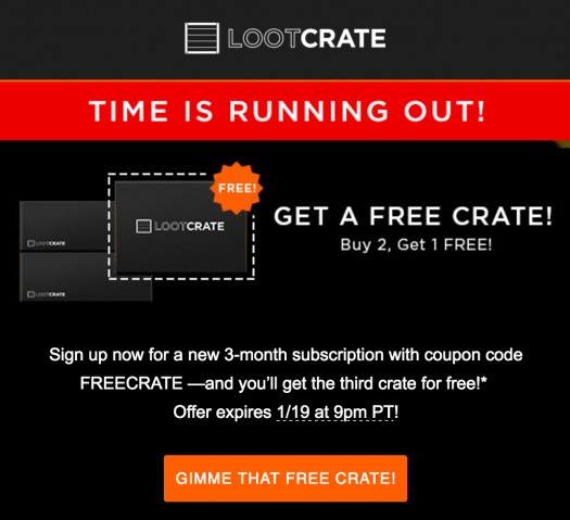 Loot Crate Flash Sale - Buy 2 Boxes, Get 1 FREE!