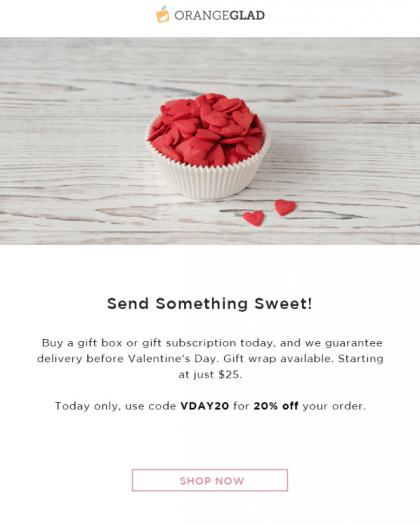 Orange Glad Valentine’s Day Sale – Save 20%!