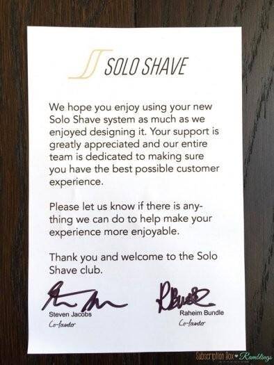 Solo Shave Review - February 2017