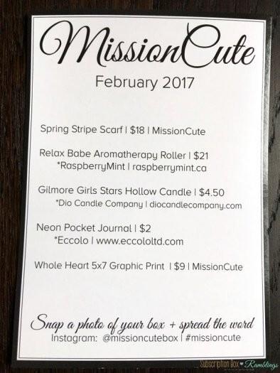 MissionCute Review - February 2017
