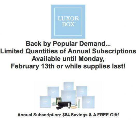 Luxor Box - Free Gifts with New Annual Subscriptions