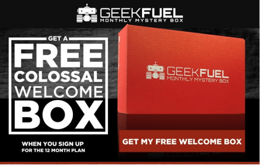 Geek Fuel FREE Colossal Welcome Box with Annual Subscription