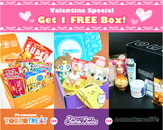 TokyoTreat, YumeTwins, or nomakenolife - Free Box with Annual Subscription